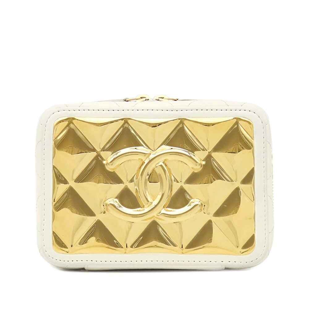 Pre-Loved Chanel Mini CC Quilted Lambskin and Golden Plate Vanity Crossbody